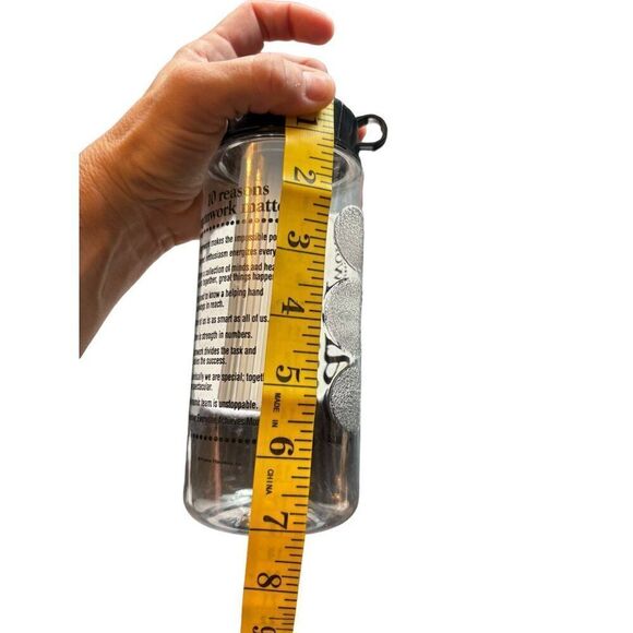 Teamwork Matters Motivational Water Bottle 24 Oz BPA-Free Plastic with Flip-Top - Picture 7 of 9